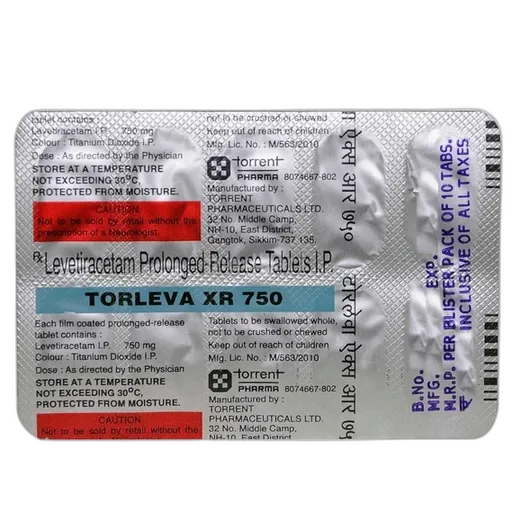 torleva xr 750mg tablet 10's